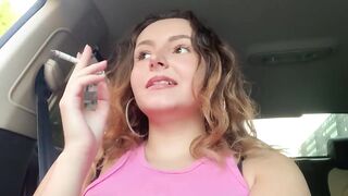 Relaxing smoking in the car!