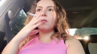 Relaxing smoking in the car!