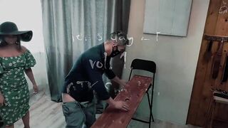 Spanking and jerking off husband