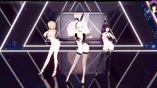 Genshin Impact - 3 Girlfriends Dance + Futanari Threesome Sex (3D HENTAI)