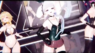 Genshin Impact - 3 Girlfriends Dance + Futanari Threesome Sex (3D HENTAI)