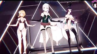 Genshin Impact - 3 Girlfriends Dance + Futanari Threesome Sex (3D HENTAI)