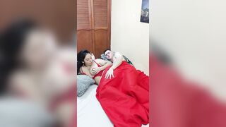 My stepcousin gets into my bed and I spoon fuck her without her boyfriend noticing!