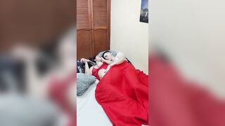 My stepcousin gets into my bed and I spoon fuck her without her boyfriend noticing!