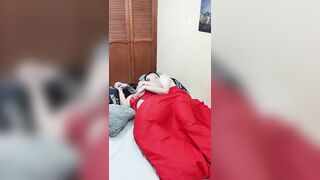 My stepcousin gets into my bed and I spoon fuck her without her boyfriend noticing!