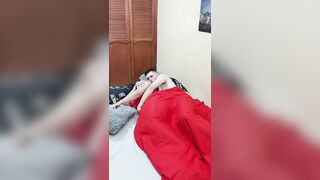 My stepcousin gets into my bed and I spoon fuck her without her boyfriend noticing!