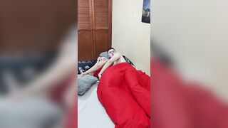 My stepcousin gets into my bed and I spoon fuck her without her boyfriend noticing!