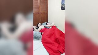 My stepcousin gets into my bed and I spoon fuck her without her boyfriend noticing!