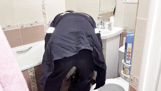 The plumber could not imagine that he would be in such a position! Dirty talk, joke at the end
