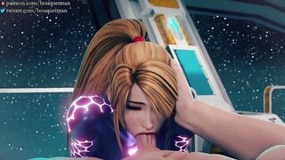 Red head slutty girl make a deep throath blowjob