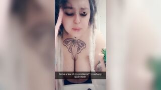Smoking large tits tattooed milf