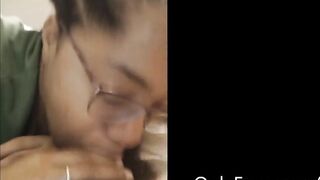 NERDY TEEN EBONY SLOPPY BLOWJOB