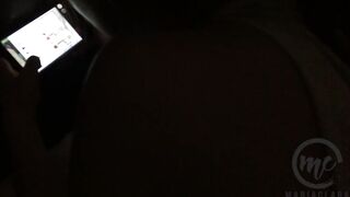 Quickie Sex at Midnight with my Step Sister while Playing among us Mobile Game