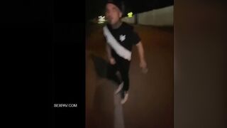 Blonde Slut gives Deepthroat Blowjob to a Stranger in Public