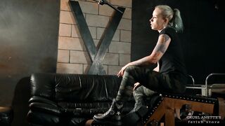 Smoking in boots 4K - Fetish - Femdom - Military - Tattoo
