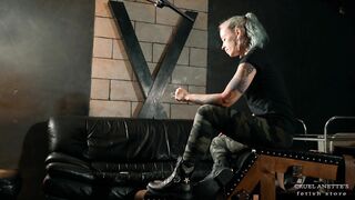 Smoking in boots 4K - Fetish - Femdom - Military - Tattoo