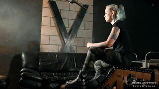 Smoking in boots 4K - Fetish - Femdom - Military - Tattoo