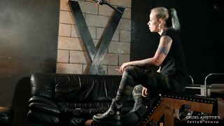 Smoking in boots 4K - Fetish - Femdom - Military - Tattoo