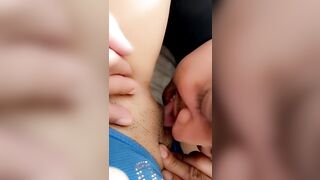 Stepson licking stepmoms pussy