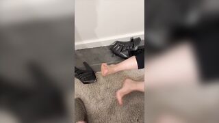 Bathroom HIGH HEELS FUCK - Back on FEET after CUM