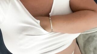 Big natural tits and nipple play