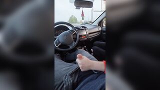 Amateur Parking lot Handjob