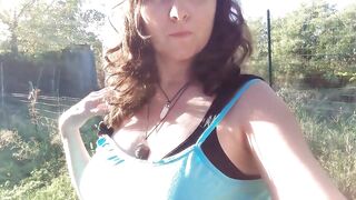 Flashing tits in the sun