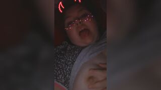 Playing with my boobs for daddy