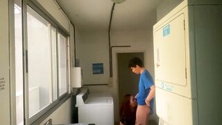 I found my slutty neighbor in the laundry room and I creampied her