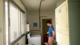 I found my slutty neighbor in the laundry room and I creampied her