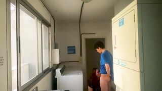 I found my slutty neighbor in the laundry room and I creampied her