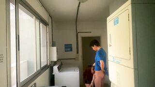 I found my slutty neighbor in the laundry room and I creampied her