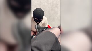 Slave cleans my shoes