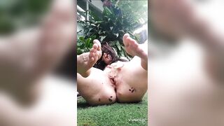 Outdoor finger fuck