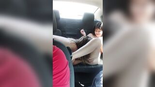 Latin lesbian whores giving each other love in public Uber
