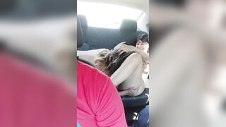 Latin lesbian whores giving each other love in public Uber
