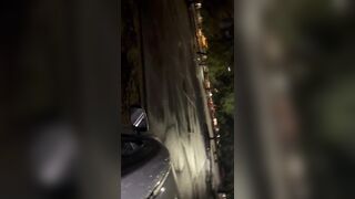 Creaming on his dick in a wide open parking lot