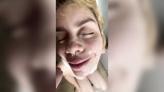 Cute Teen Girl With Big Boobs Gets a Huge FACIAL By Poison Yvie - CUMSHOT - BLOWJOB