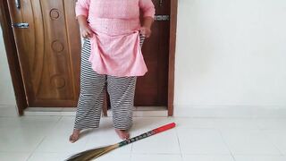 Sexy beautiful Saudi maid with big tits and big ass fucked by owner while cleaning house