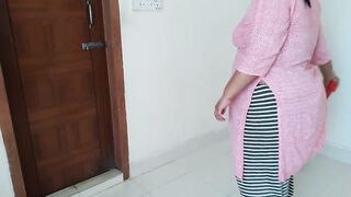 Sexy beautiful Saudi maid with big tits and big ass fucked by owner while cleaning house