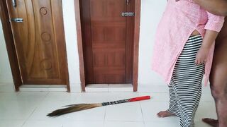 Sexy beautiful Saudi maid with big tits and big ass fucked by owner while cleaning house