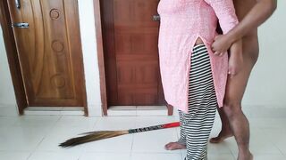 Sexy beautiful Saudi maid with big tits and big ass fucked by owner while cleaning house