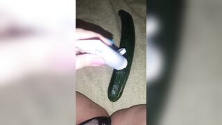 When I can't get big cock and use a Cucumber