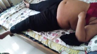 Stepson takes care when Saudi beautiful stepmother comes home from work and rests in bed - cumsot