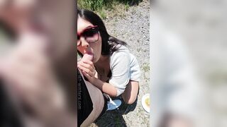 Horny Hungry Teacher sucks the cock of her student's dad during a school field trip