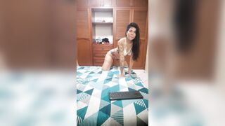 After arriving from a party with my friend, I put on music and we start dancing with my friend and w