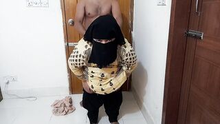 Egyptian Hot neighbor Girl cleans the house and fucks her big ass when her husband is not at home