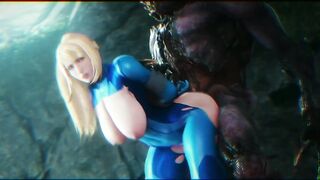 Monster with Huge Cock Fucks Blonde Up Her Stomach!