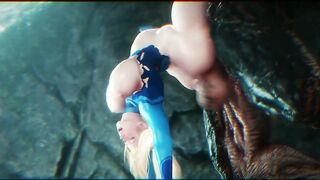 Monster with Huge Cock Fucks Blonde Up Her Stomach!