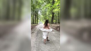 Stripping naked on a hiking trail!
